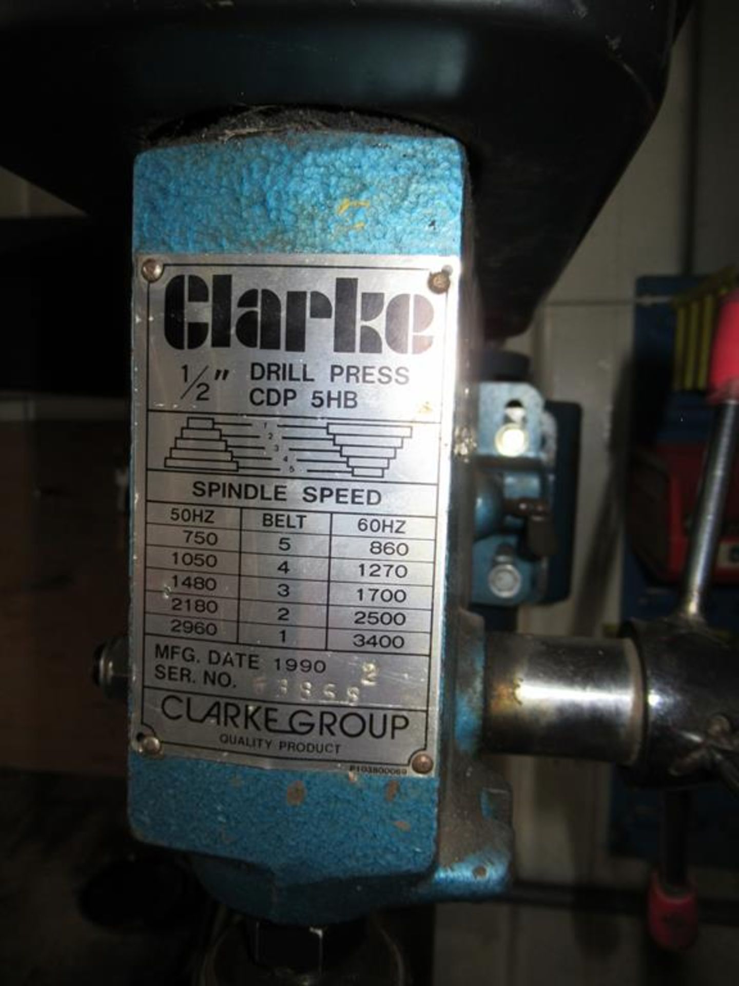 Clarke CDP 5HB 1/2" Pillar Drill with metal stand 240V - Image 6 of 7