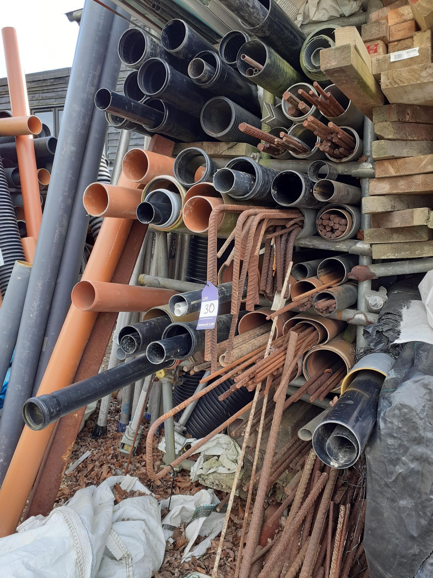 Quantity of Timber, Rebar & Plastic Drainage Pipes - Image 3 of 5