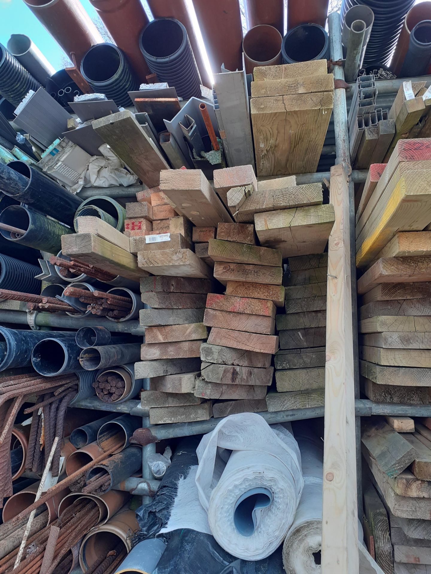 Quantity of Timber, Rebar & Plastic Drainage Pipes - Image 2 of 5