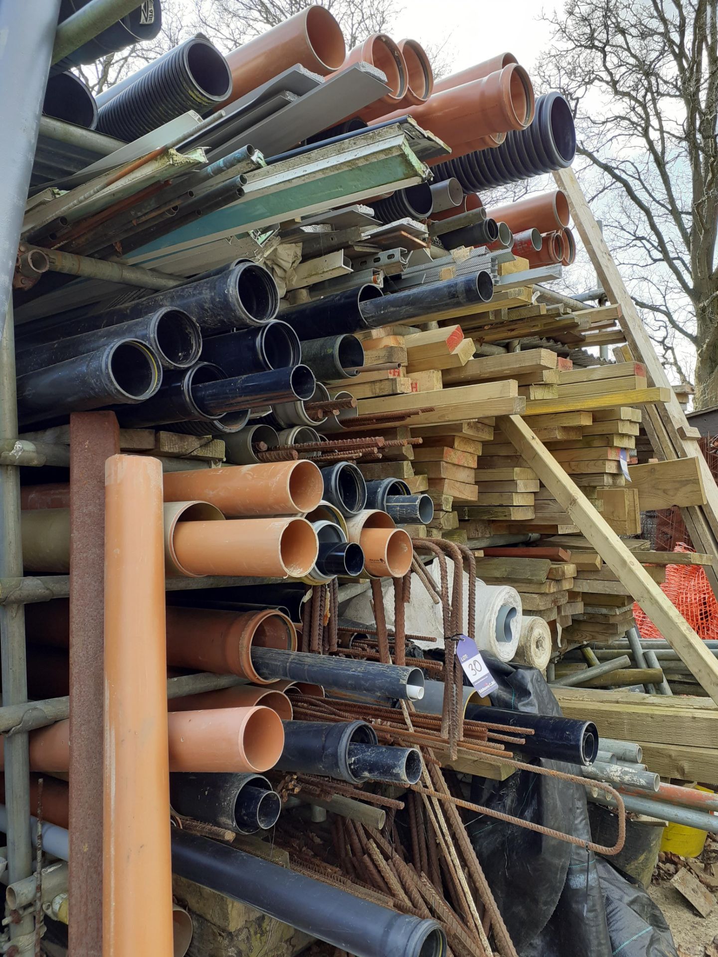 Quantity of Timber, Rebar & Plastic Drainage Pipes - Image 4 of 5