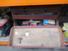 Carpenters Wood Tool Box and Contents