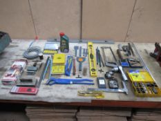 Lot to contain various hand tools, Philips lantern, Dormer taps, washer and gasket cutter etc.