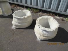 2x Sack Planter - large sack shaped planter