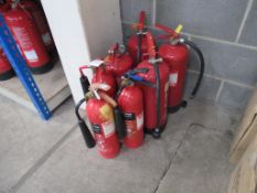 7x Various Fire Extinguishers