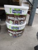 2x 9L Johnstones Dark Oak Shed and Fence Paint