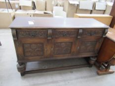 Oak Effect Sideboard together with Oak Effect Dining table and 4x Chairs