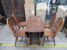 Old Charm Table and Chairs, Oak Effect Display Cabinet, Nest of Three Tables