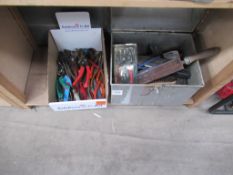 Two boxes to contain various hand tools