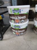 2x 9L Johnstones Golden Chestnut Shed and Fence Paint