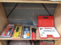 Shelf to contain Hand Riveter, Soldering Kit, Wire Cutter/ Stripper, etc