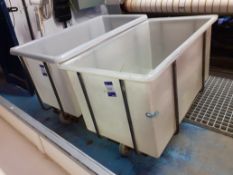 2 Steel Framed Polypropylene Laundry Trolleys 700mm (w) x 1,250mm (l) x 800mm (h)