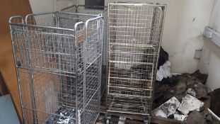 3 x Mobile Steel Cage Trolleys