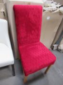 2 x Minster Scroll Tempo crimson side chairs