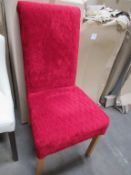 2 x Minster Scroll Tempo crimson side chairs