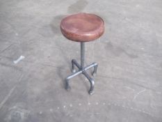 2 x iron leather stools