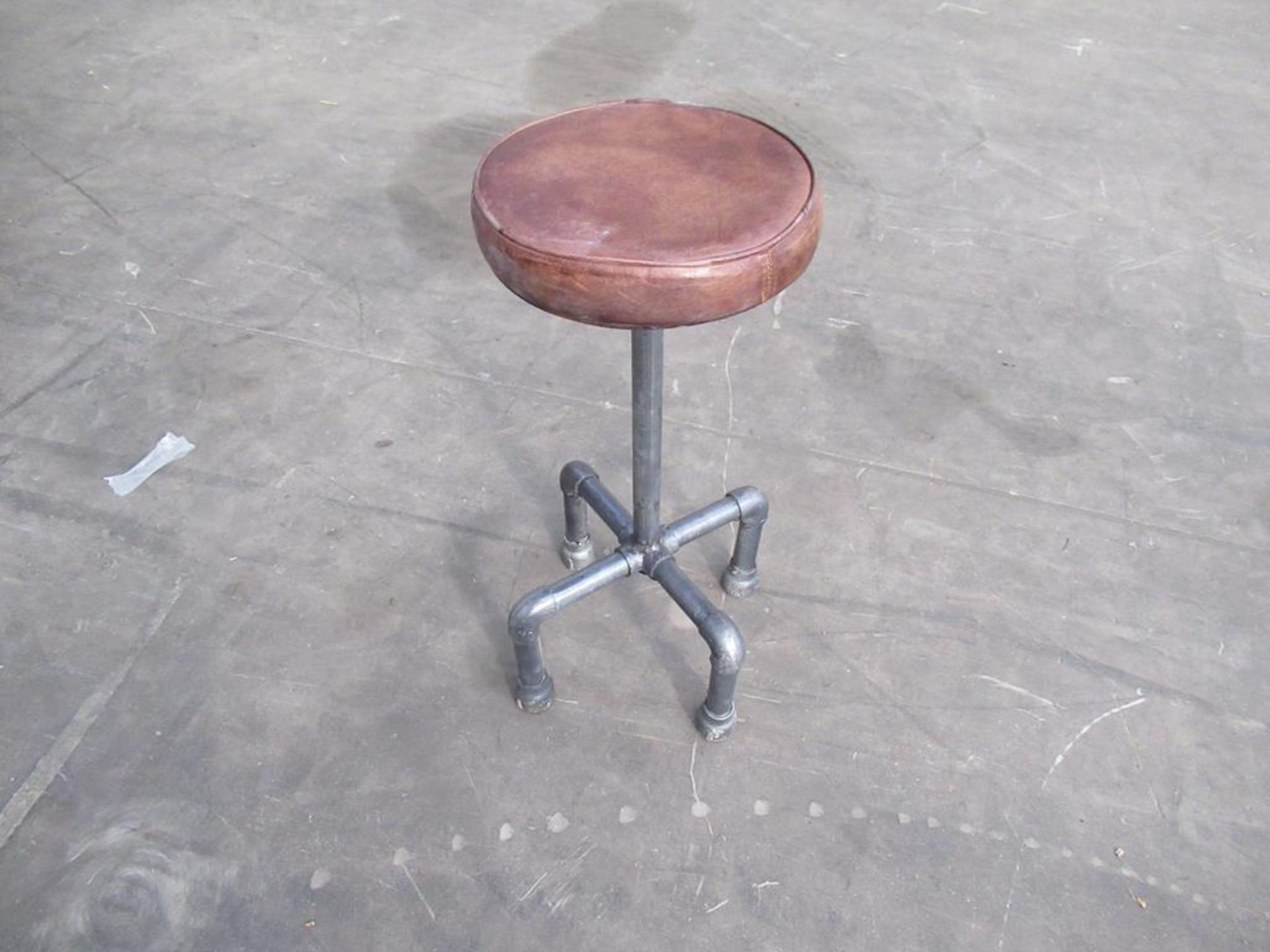 2 x iron leather stools