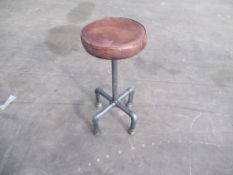 2 x iron leather stools