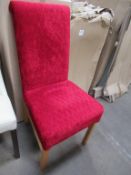 2 x Minster Scroll Tempo crimson side chairs