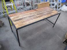 Metal framed dining table 1800 x 700 x 770mm