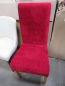 2 x Minster Scroll Tempo crimson side chairs