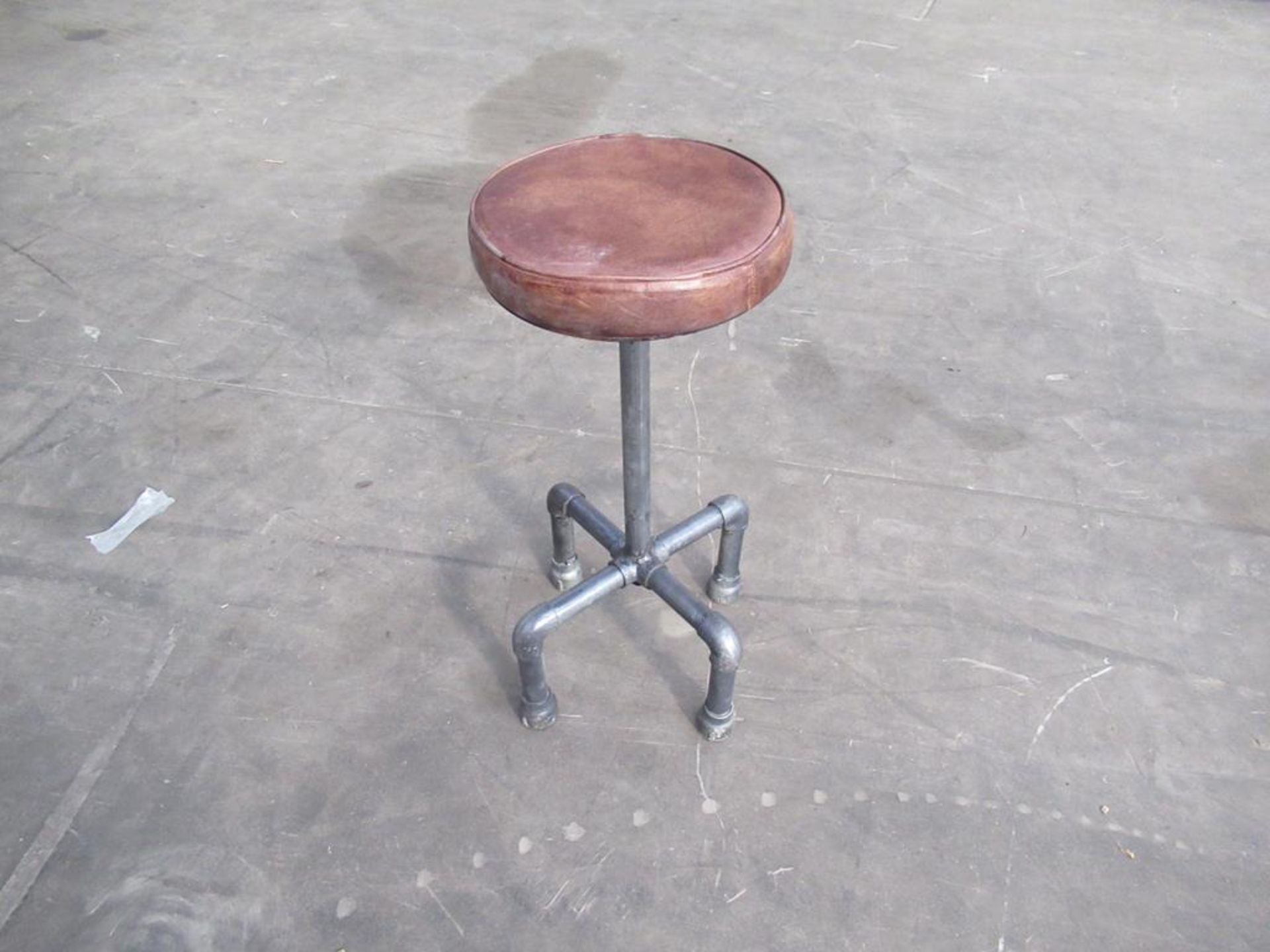 2 x iron leather stools