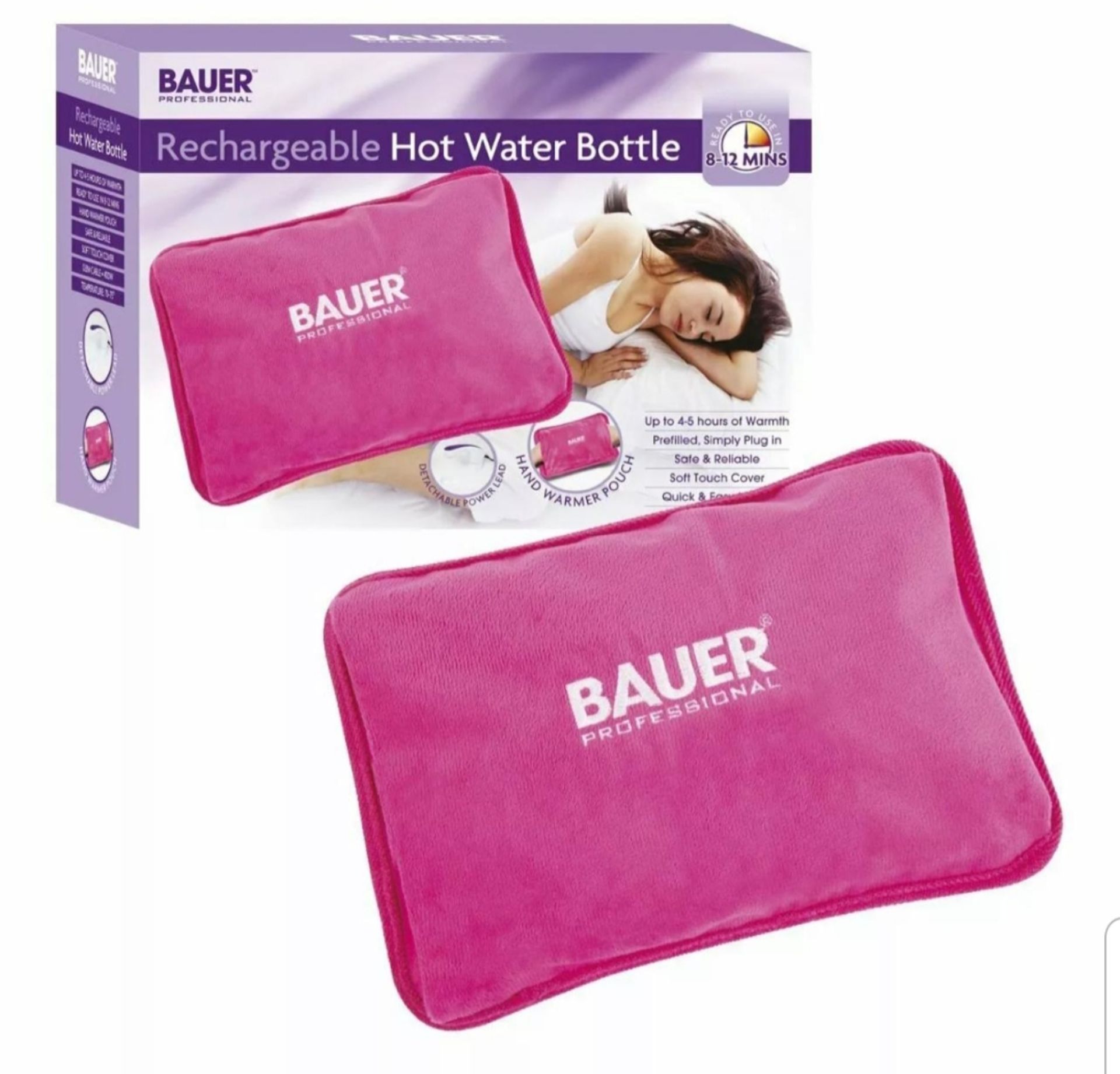 9 x Bauer Rechargeable Hot Water Bottles New & Boxed