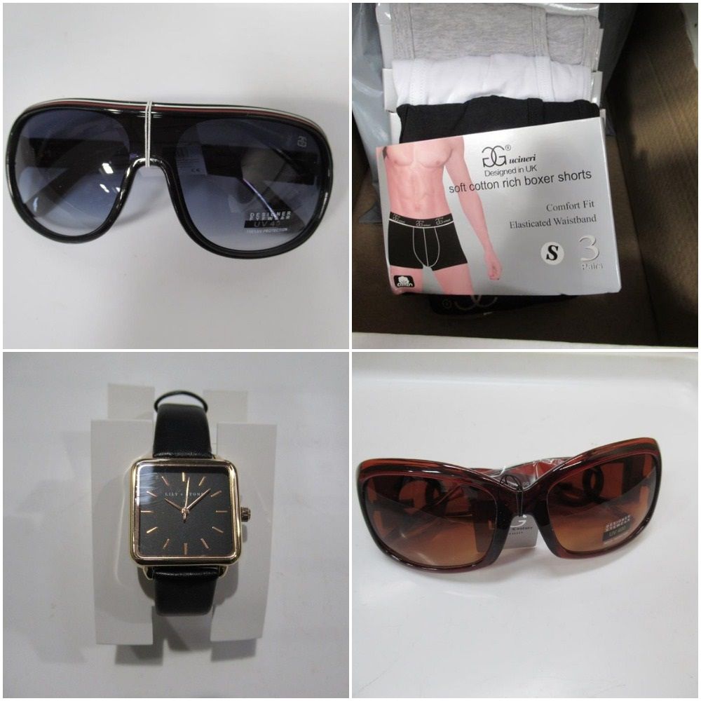 Designer Sunglasses, Shawls, Underwear and Watches