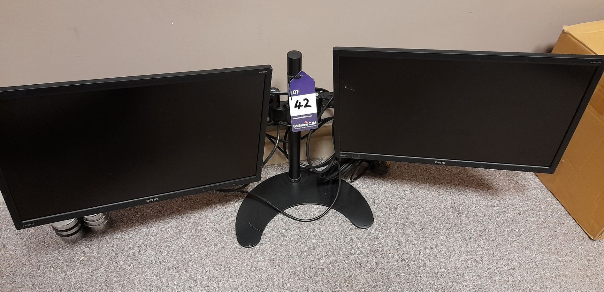2 x Benq GW2270 monitors, on double stand