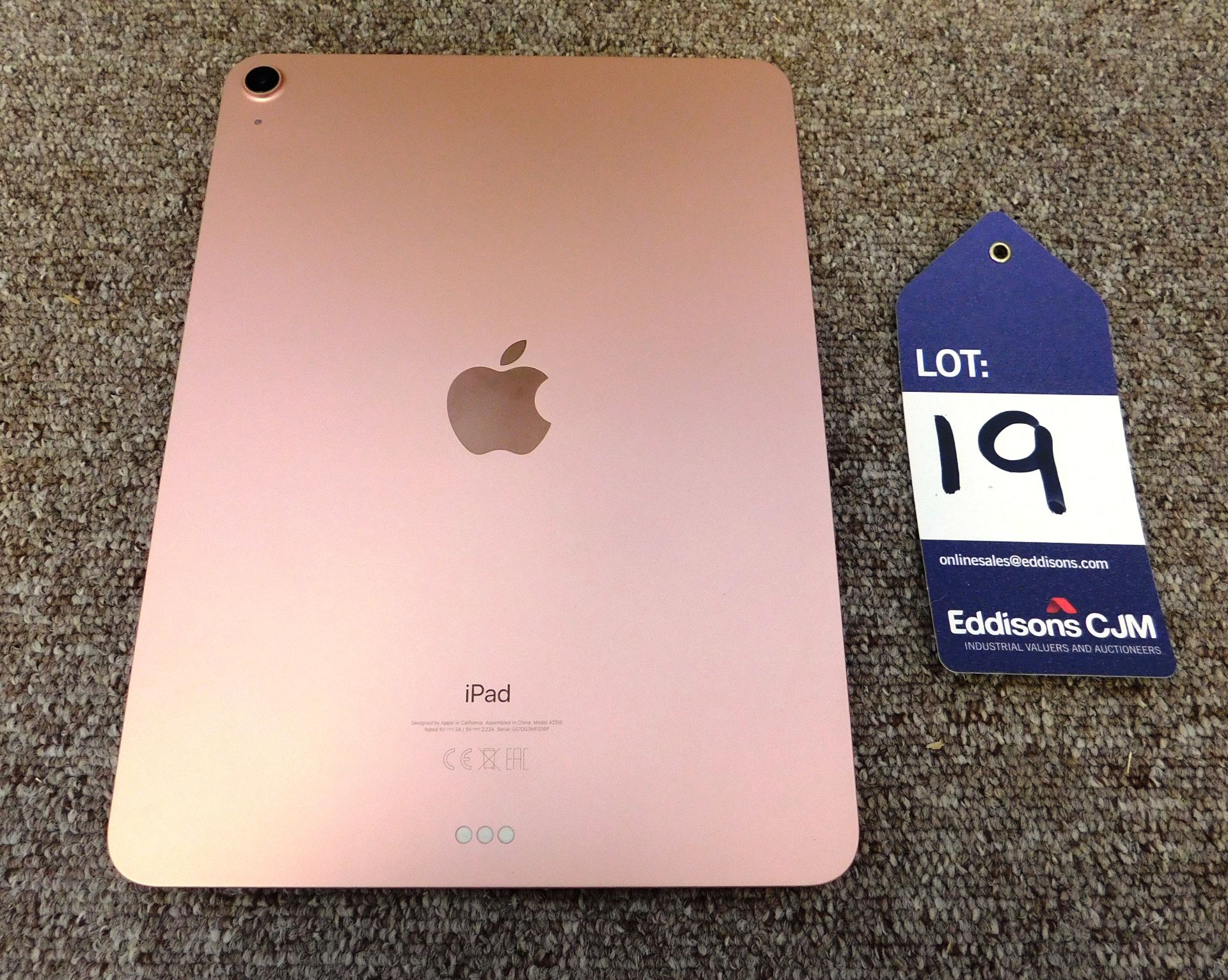 Apple 10.9 inch iPad Air A2316 (Rose Gold) (Serial - Image 2 of 2