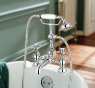 New & Boxed Victoria II Bath Shower Mixer - Traditional Tap With Hand Held. Tb35.Chrome Plated