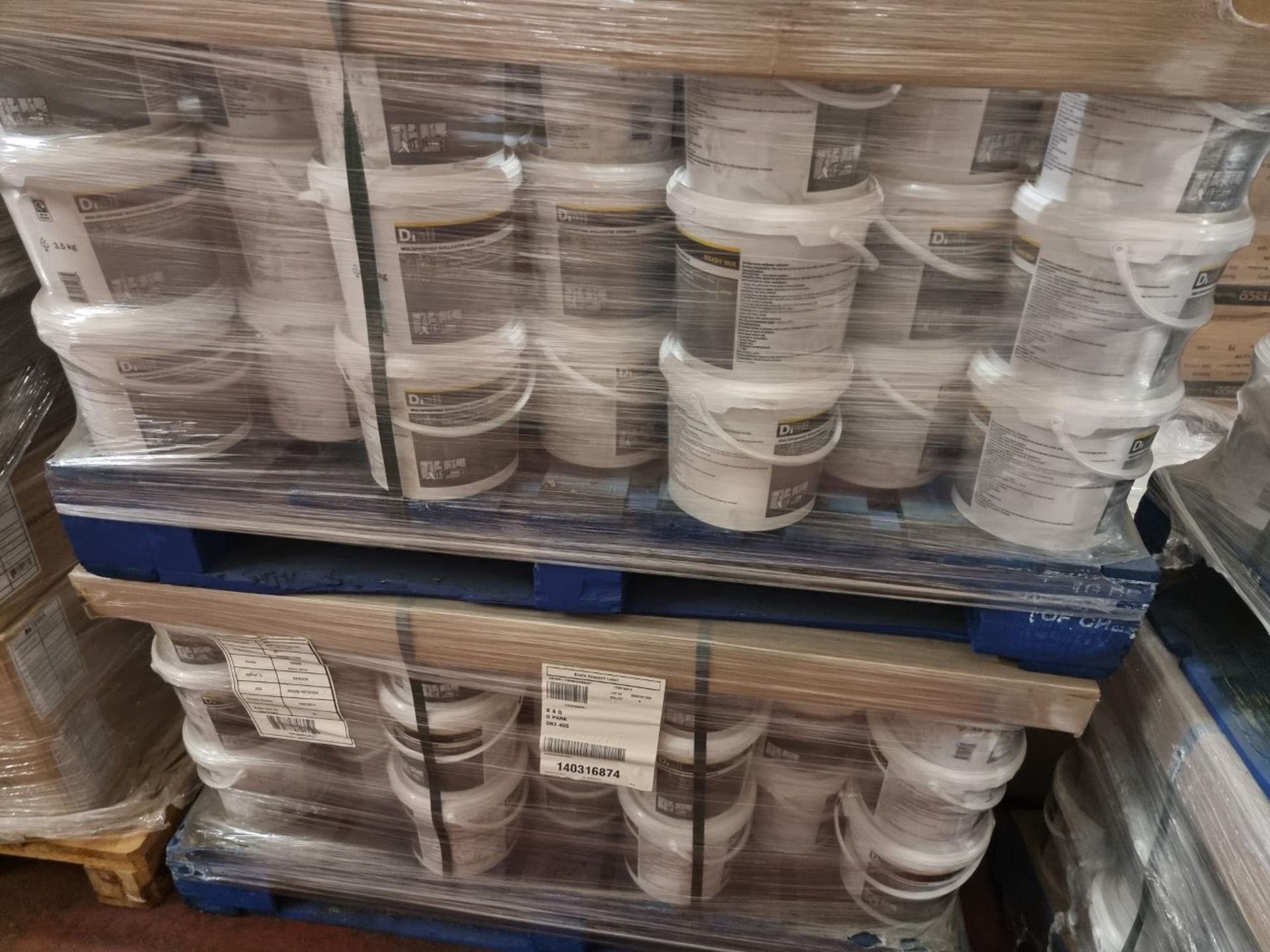 PALLET OF 48 x 3.5kg TUBS OF READY MIX MULTI PURPOSE WALL PAPER ADHESIVE - Image 2 of 2