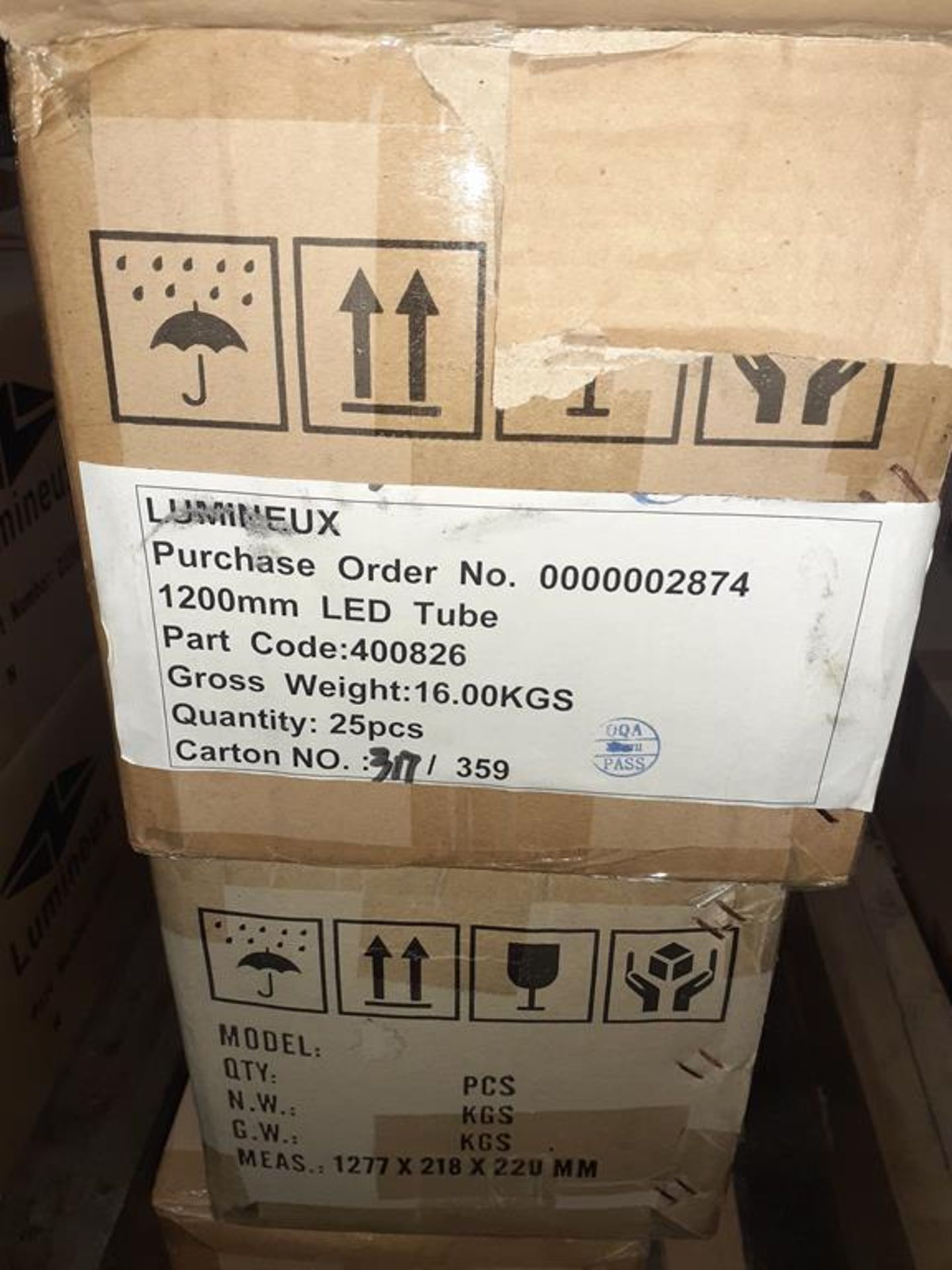 72 x Lumineux 1200mm LED Tube 20W 4200K 230V OEM Trade Price £ 862 - Image 2 of 3