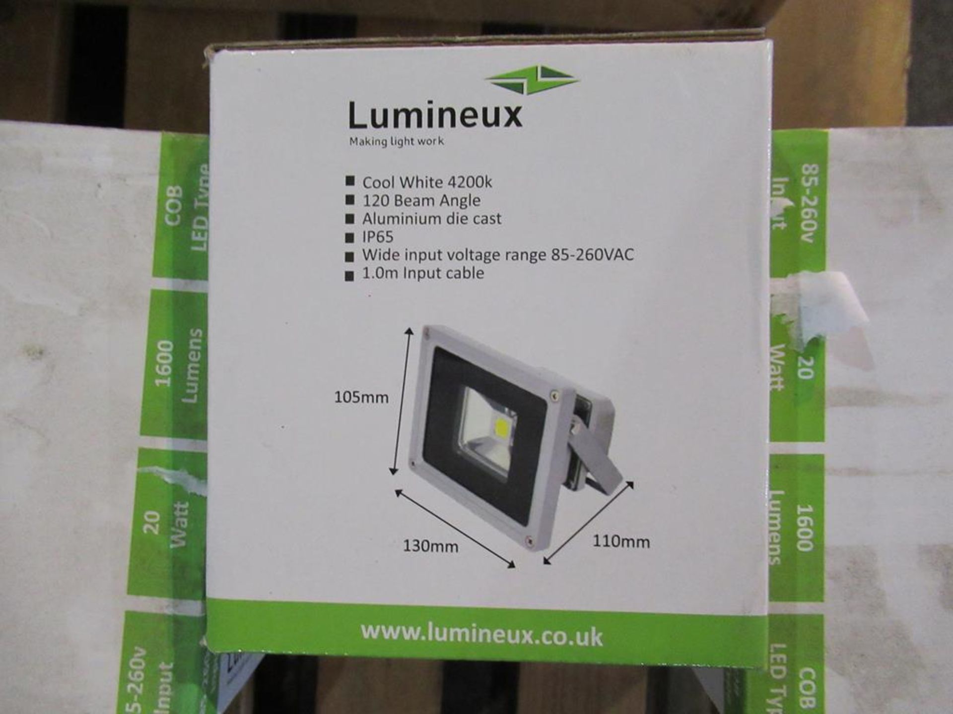 10 x Lumineux 20W LED Floodlight 85-265V Grey OEM Trade Price £ 170 - Image 2 of 2
