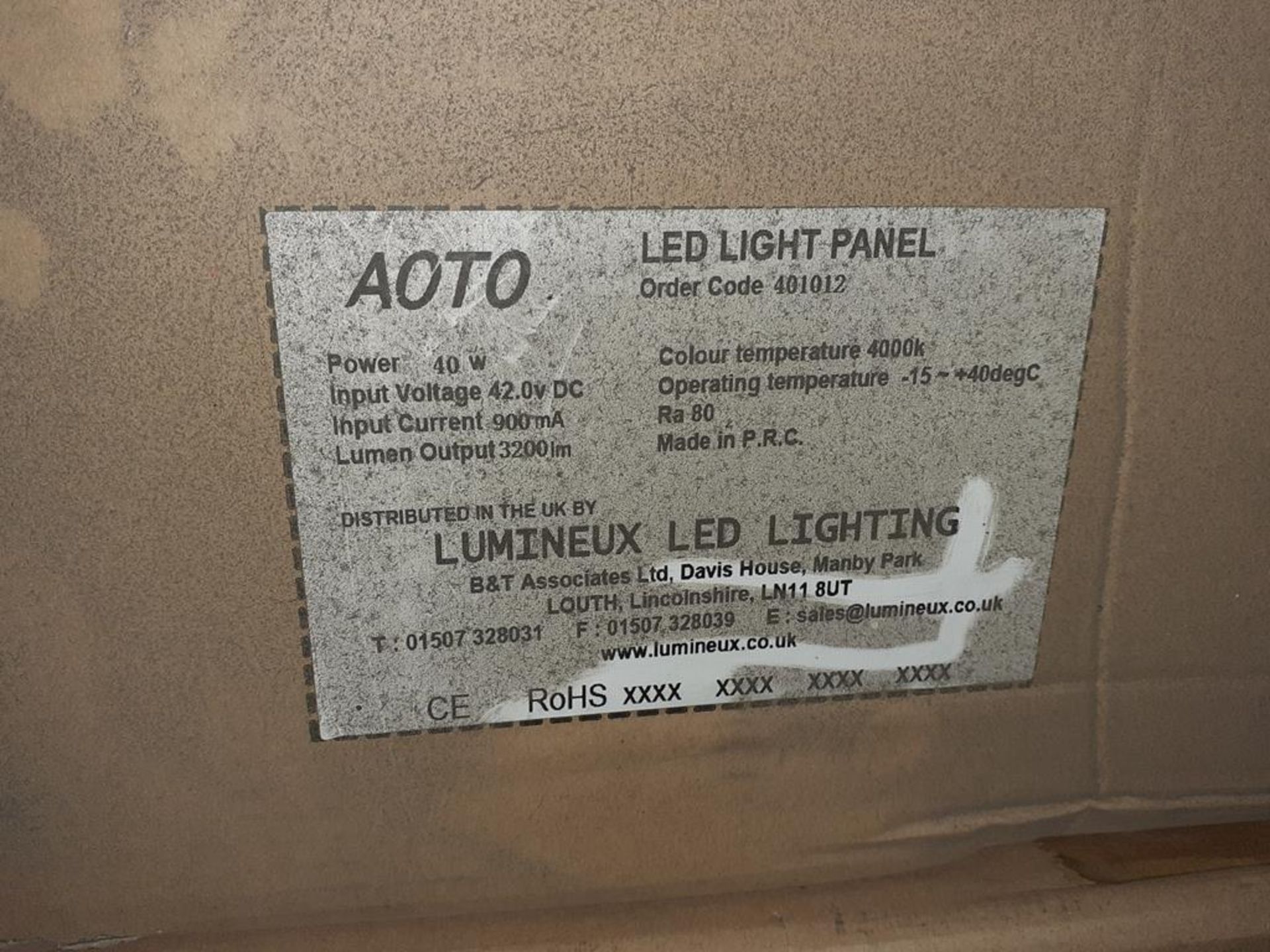 12 x LED Panel 295x595 40w 900mA 4000K 42V DC OEM Trade Price £ 1400 - Image 2 of 3