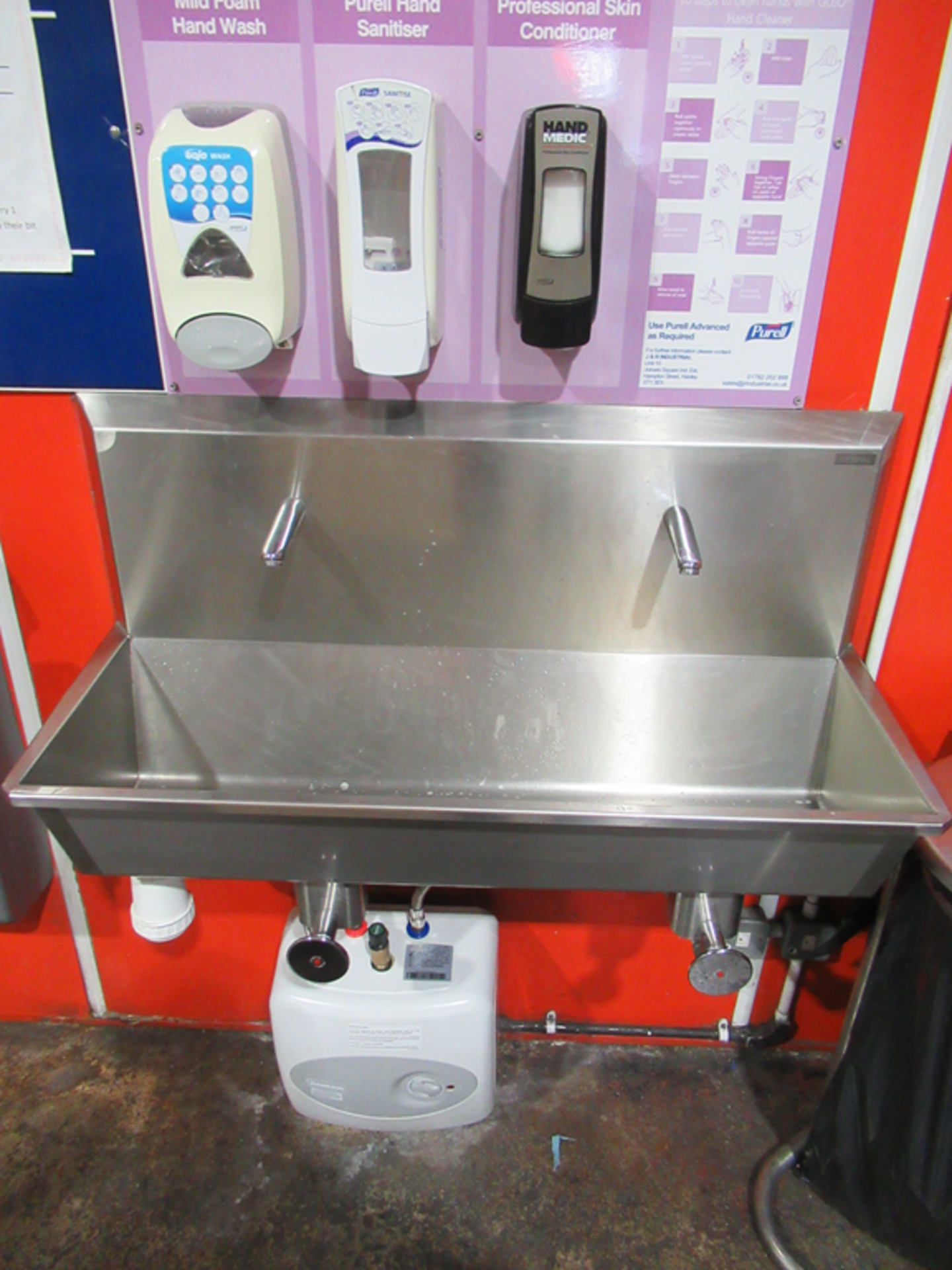 Lot to contain Syspal s/s 2-station Knee Operated Sink, Redring Water Boiler, 2 x Dyson Airblade Han - Image 9 of 9