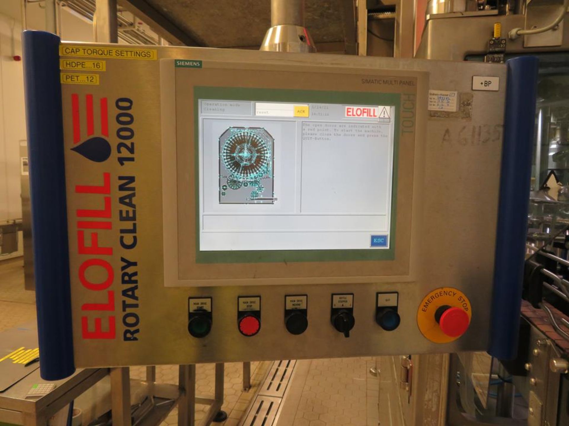 Elofill Rotary Clean 1200-40 Head Bottle Filler with 8 Head Screw Capper, Meyer Cap Hopper with Feed - Image 10 of 25