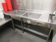 S/S Double Sink with Flexy Tap, 2 x s/s Prep Tables and s/s Work Station