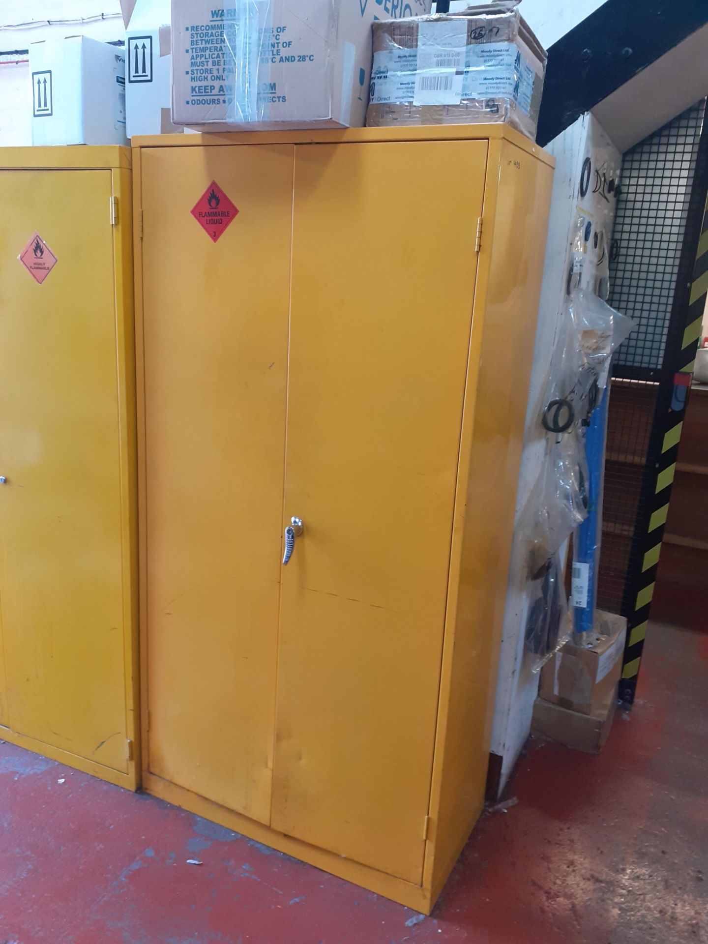 2 x Two Door Metal Chemical Cabinet, approximate dimensions: 910mm x 460 x 1830 and 1000mm x 500 x 1 - Image 2 of 3