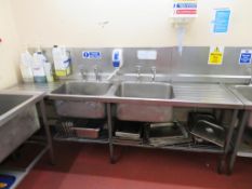 Double Bowl Stainless Steel Sink with Left and Right Hand Drainers (2.4m) and a single bowl sink (2.