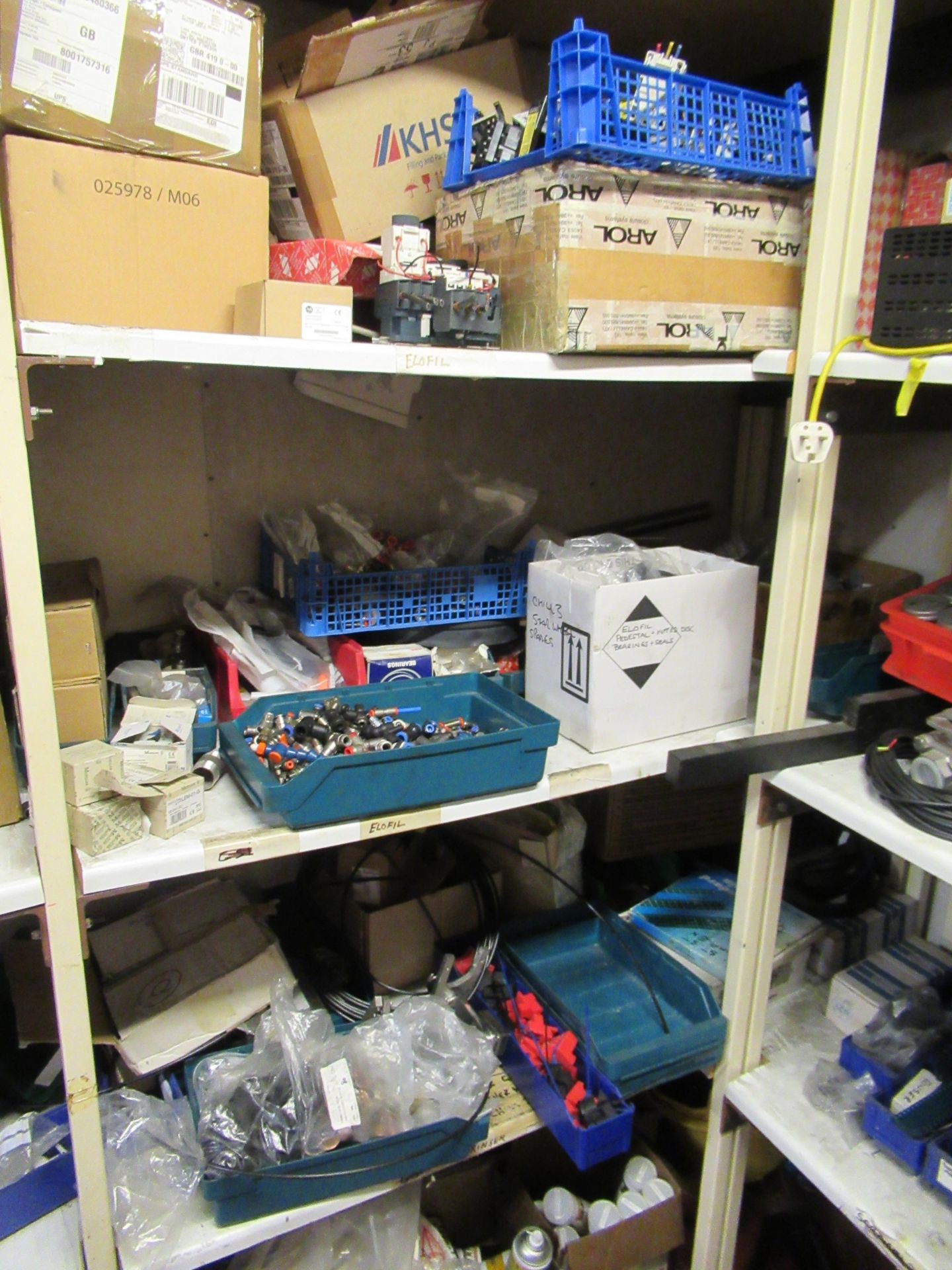 Content of 12-bays of Shelving to include Larqge qty of Spare Parts, Cable, Assorted Bearings, Valve - Image 5 of 38