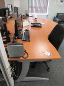 Cluster Desk Station with 3 Mobile Office Chairs