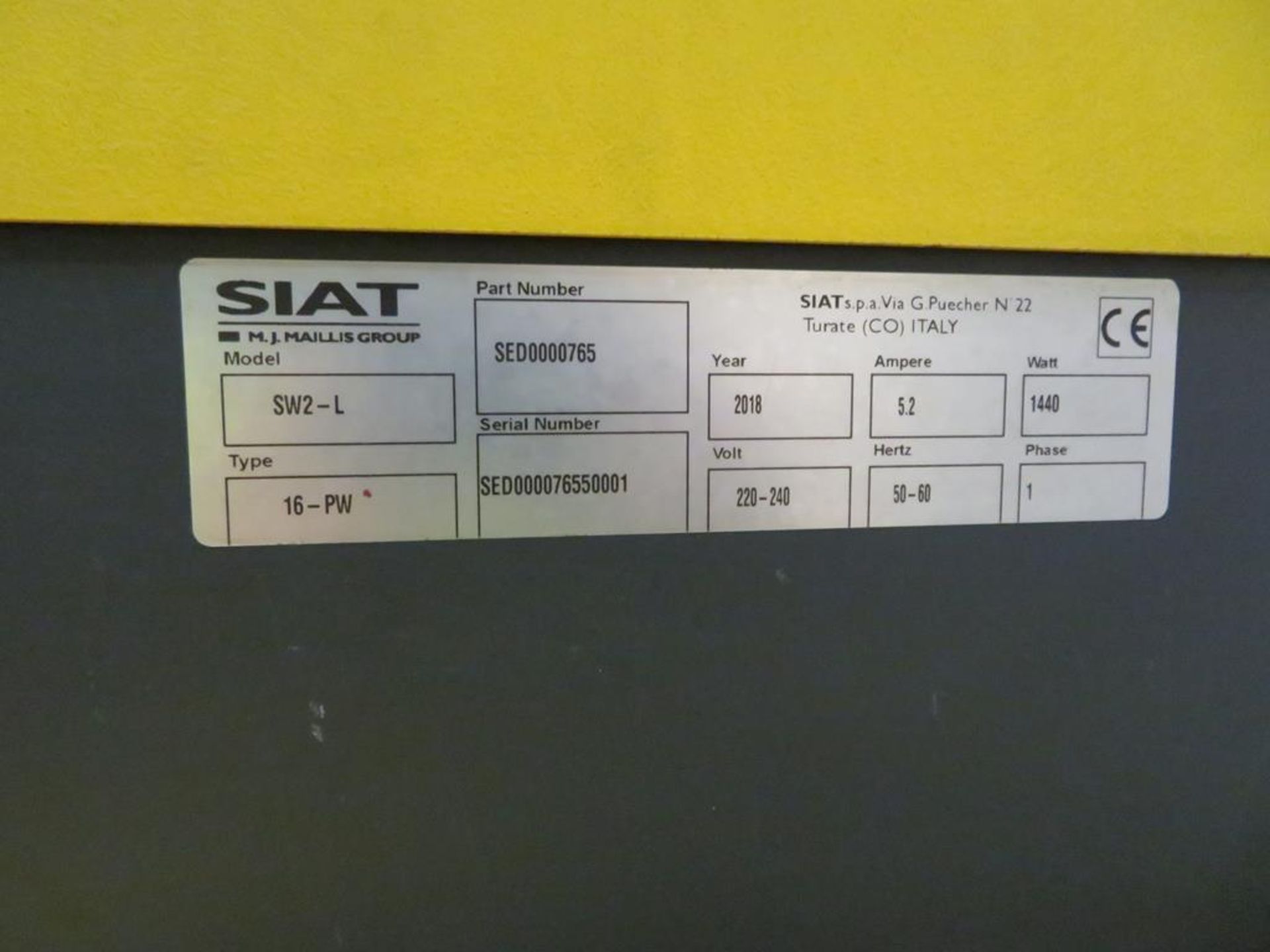 2018 Siat SW2-L Type 16PW Pallet Wrapper - Image 3 of 3