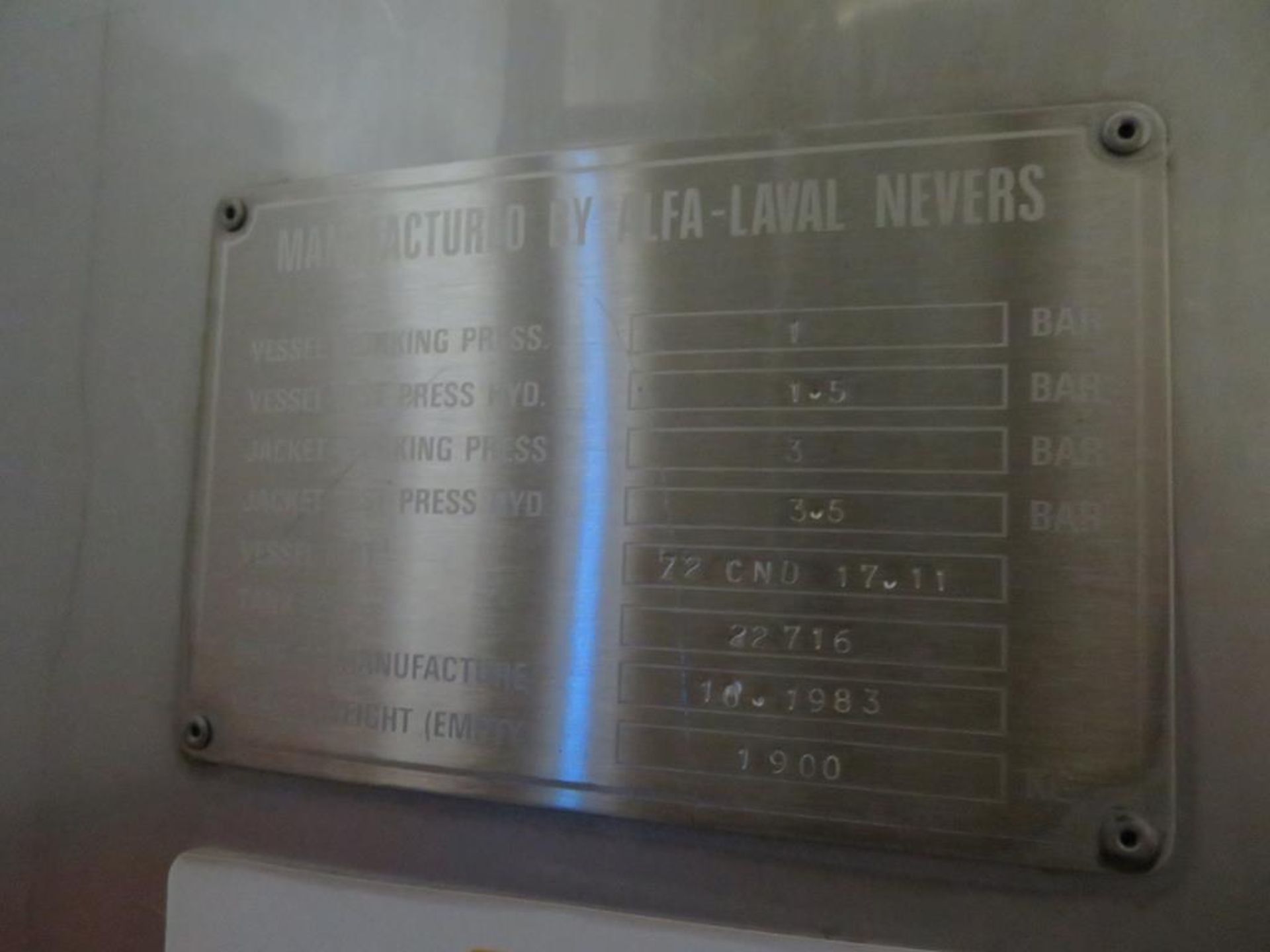 2x Alfa Laval Nevers Stainless Steel Tanks (A1 & A2) - Image 3 of 14