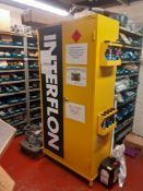 Two door metal chemical cabinet, approximate dimensions: 910mm x 460 x 1920