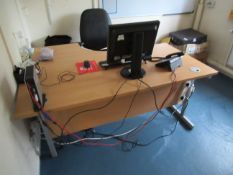 Various Office Furniture to the office to include office desk, 2 x mobile office chairs, filing cabi