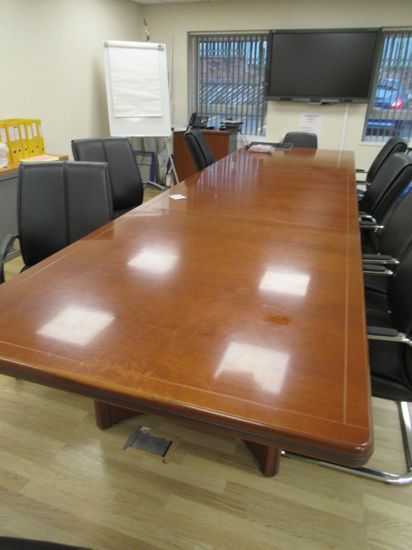 Dark Oak Effect Board Room Table with 10 x chiars - Image 2 of 4