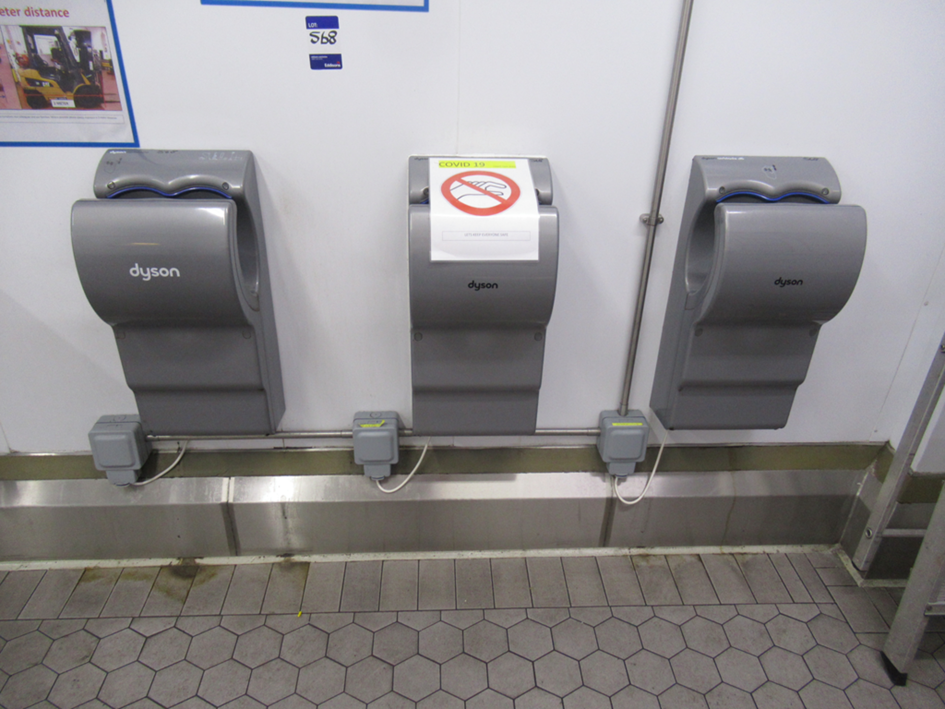 3 x Dyson Airblade Hand Dryers