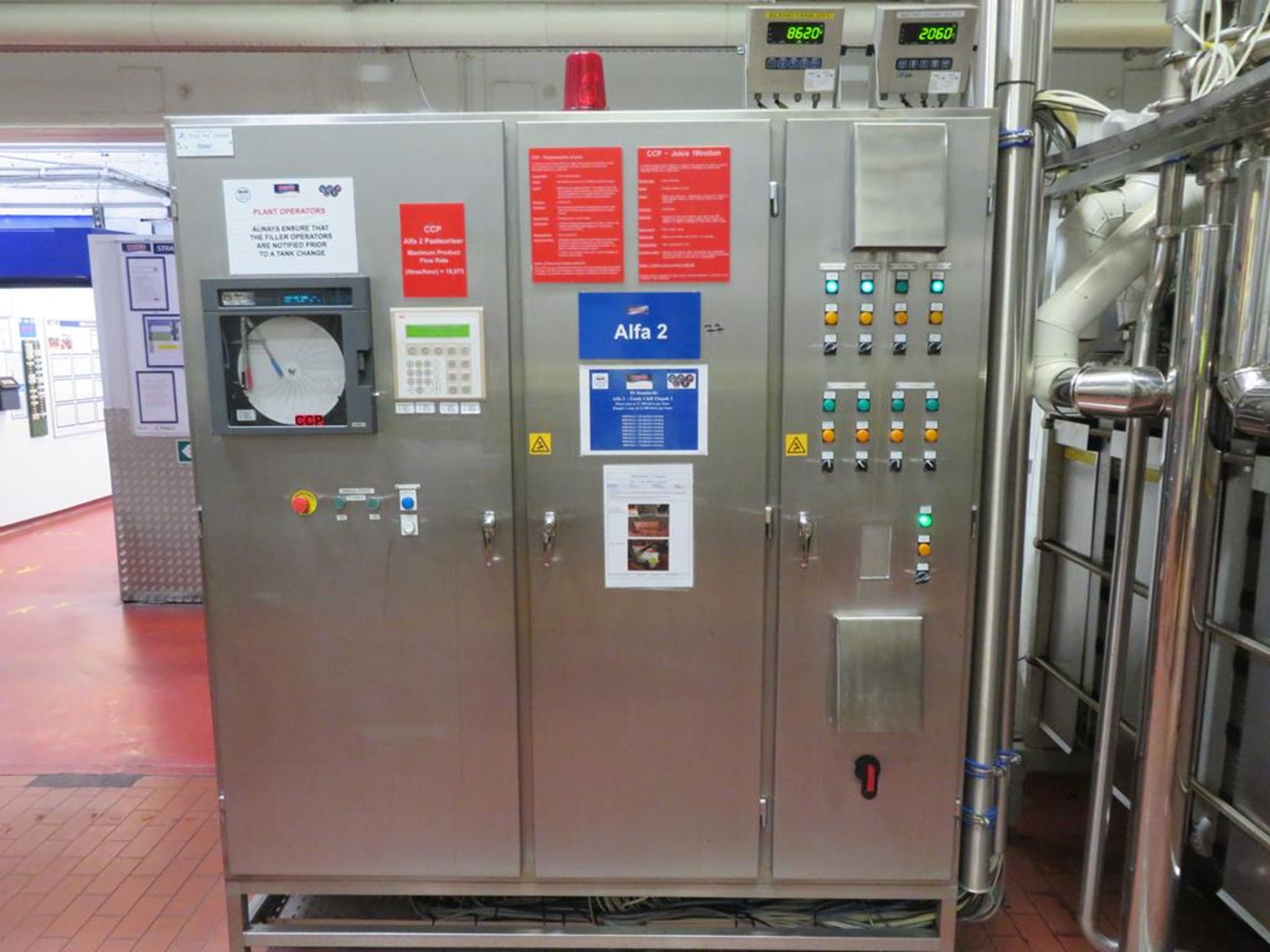 Alfa 2 Pasteuriser Plant Inc. Tetrapak Pasteuriser, Control Panel etc - Image 2 of 12