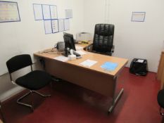 Content of the office to include 2 x various desks, 6 x chairs, mobile office chair.