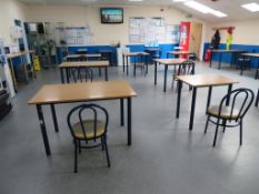 15 x Various Canteen Tables and 40 x Steel Framed Canteen Chairs